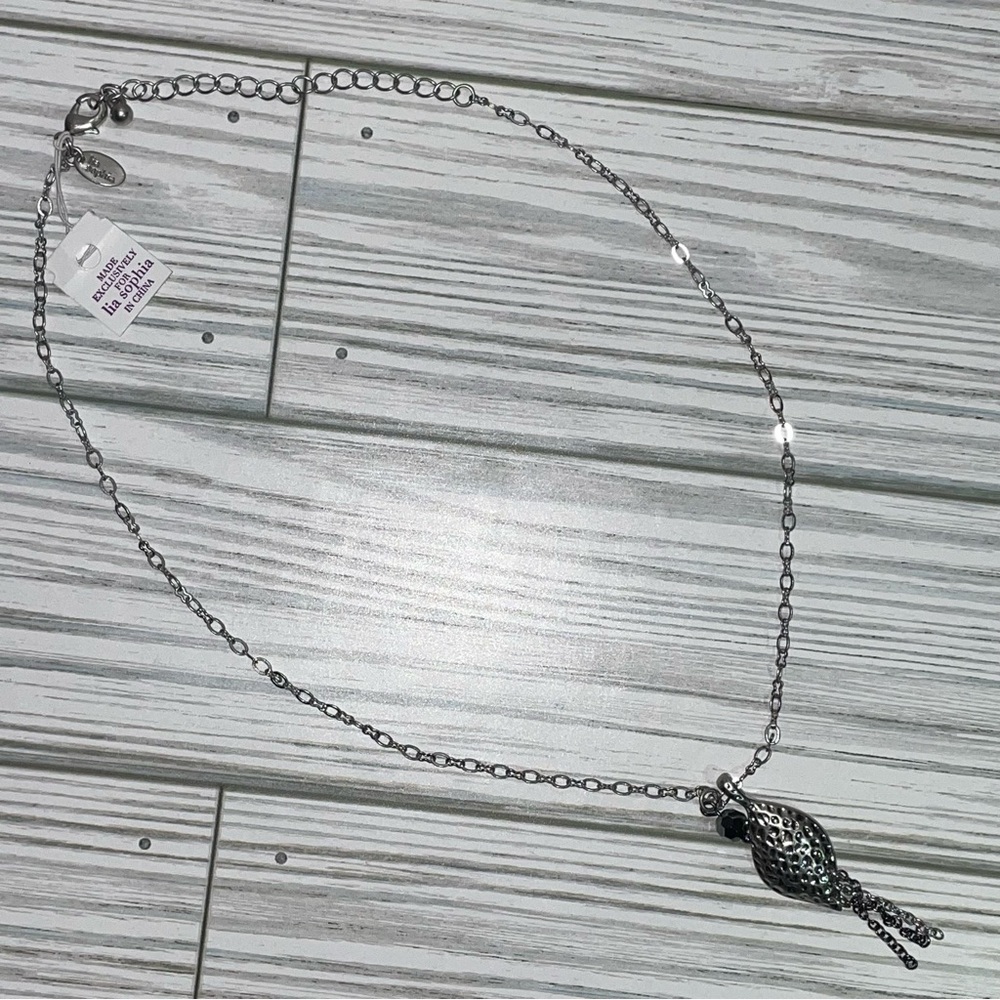 Lia Sophia beaded metal necklace